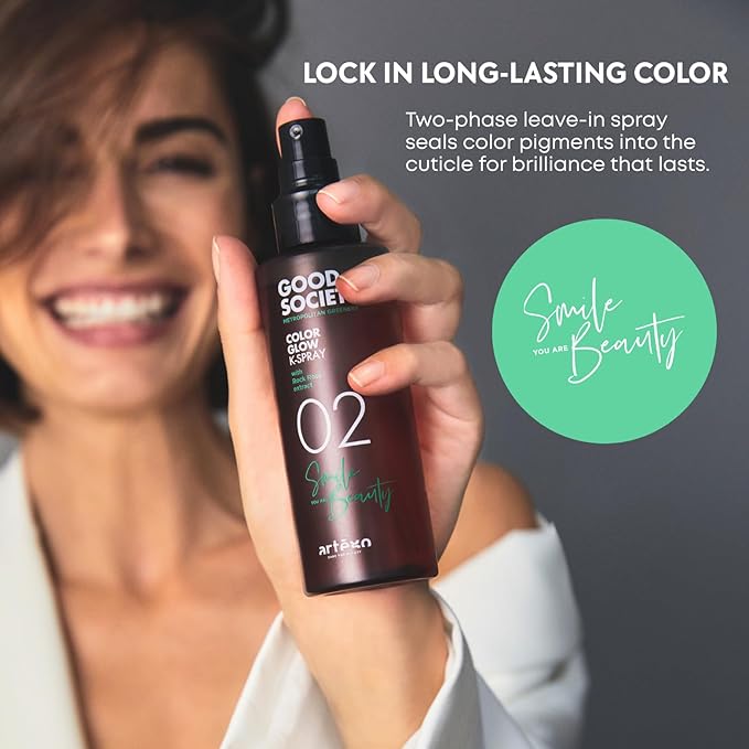 Artègo Good Society Color Glow K-Spray (5.1 fl oz) – Leave-In Two-Phase Conditioner Spray for Color Protection & Shine