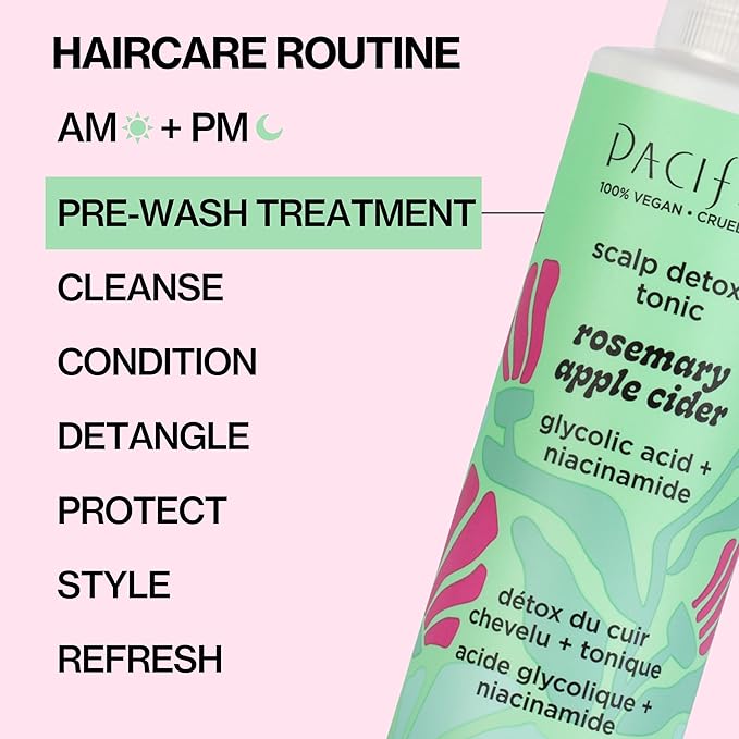Pacifica Scalp Detox Tonic – Scalp Exfoliator with Glycolic & Salicylic Acid for Clarifying Build Up & Purifying – Infused with Rosemary to Support an Itchy, Dry Head – Vegan & Cruelty-Free – 5 oz