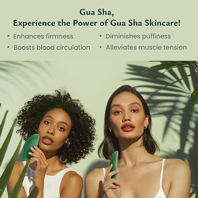 Rena Chris Guasha Massage Tool, 4 Pcs Gua Sha Facial Tool, Guasha Board for SPA Acupuncture Therapy Trigger Point Treatment, Gua Sha Scraping Massage Tool (Green)