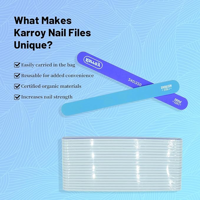 Nail File and Buffer for Natural Nails Dual Sided 2 Steps Shorten and Shape Nail Tools 20pcs 240/320 Grit