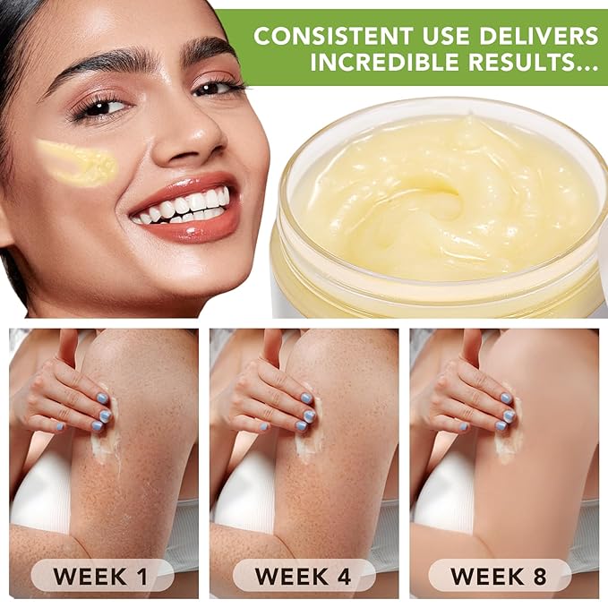 Pure Organic Shea Butter Raw, Unrefined Body & Face Butter - 100% Natural Vitamin A, E & F - Long-Lasting Hydration for Dry Skin, Hair Care, 7.8 oz