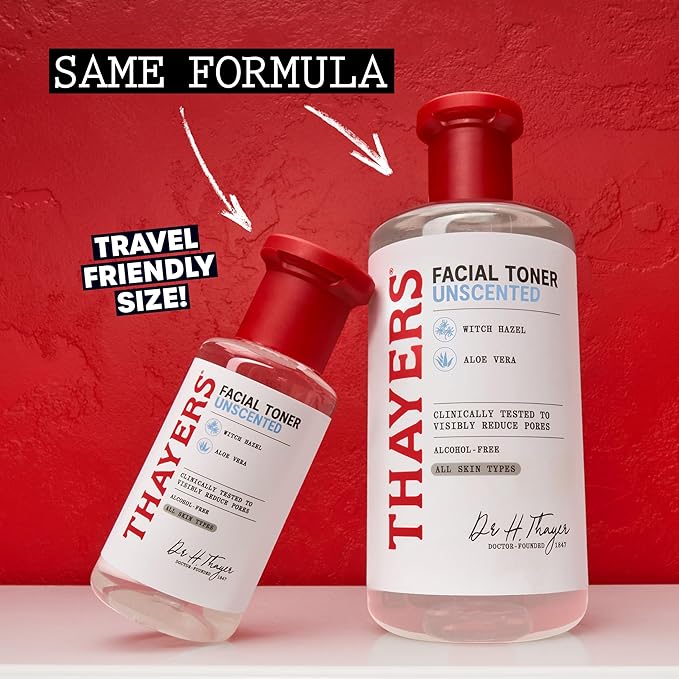 Thayers Trial Size Alcohol Free Unscented Witch Hazel Facial Toner with Aloe Vera Formula- 3 oz
