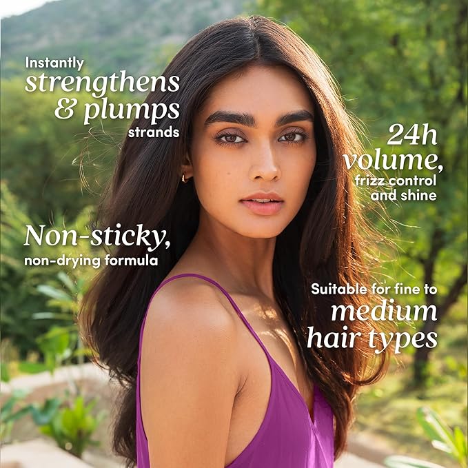 Fable & Mane Moisturizing Volume Spray, Softens and Plumps for Thicker, Fuller Hair. Non-sticky, Heat Protection, Root Lift Spray for Fine Hair