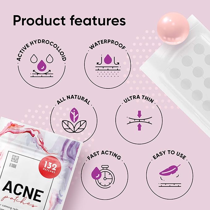 LE GUSHE Pimple Patches for Face (132 Dots) – Hydrocolloid Pimple Patches for Face – Invisible Spot Patches – Hydrocolloid Patch to Help Reduce the Appearance of Spots – Vegan-Friendly