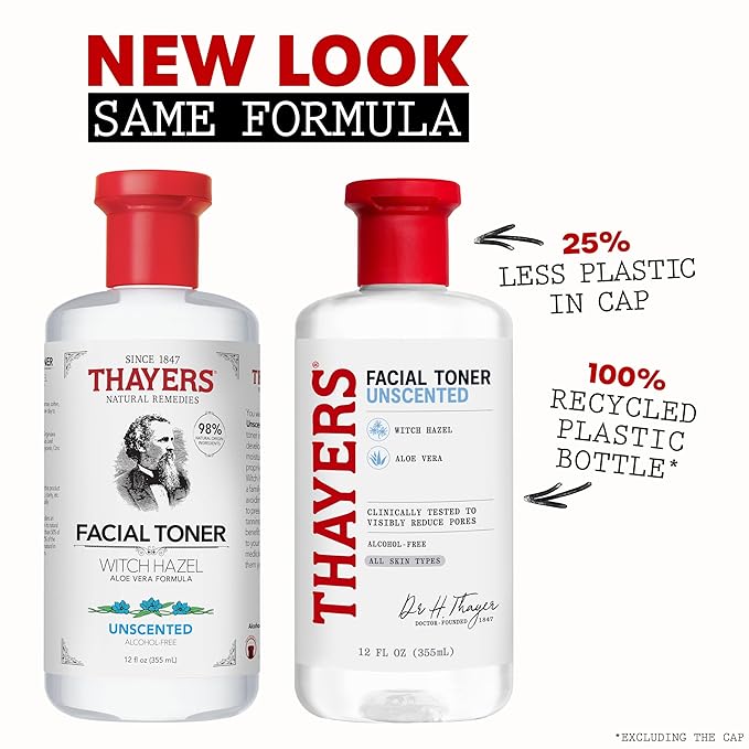 Thayers Trial Size Alcohol Free Unscented Witch Hazel Facial Toner with Aloe Vera Formula- 3 oz