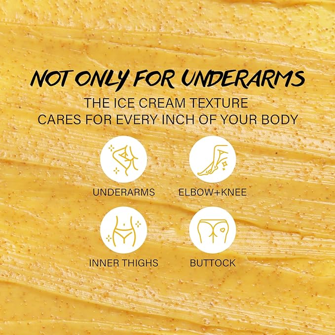 Underarm Detox Scrub with Turmeric Vitamin C Dark Spot Armpit Remover Body Deodorant Even Skin Tone Exfoliating Body Scrub for Women and Men Pigmentation Removal Exfoliator also for Whole Body