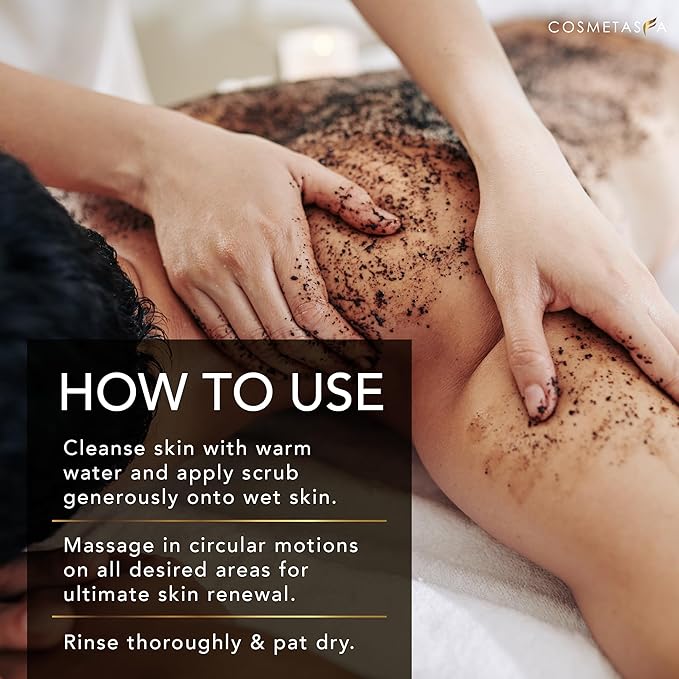 Cosmetasa Organic Arabica Coffee Scrub Bundle - 2 in 1 Face & Body Scrub for Women & Men - Natural Cellulite Exfoliator with Exfoliating Gloves