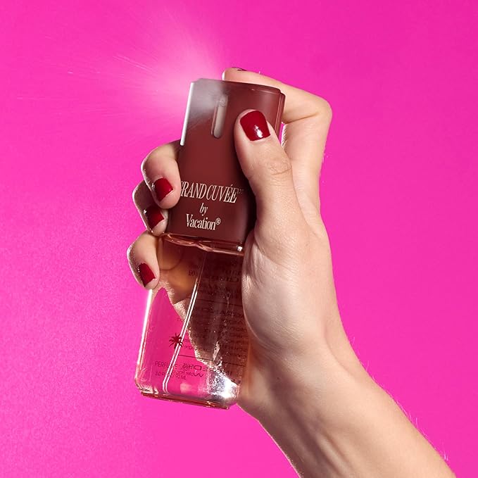 VACATION GRAND CUVÉE Body Mist, Perfumed Body Spray for Women & Men, Aloe Vera, Argan Oil, Amber, Vanilla Bean, Peach & Oceanic Scent, Layer with Eau de Toilette, Travel Size 3 fl oz