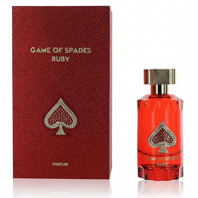 Jo Milano Game of Spades Ruby Parfum Spray | 3.4 oz (100ml) | Fruity, Amber, Sweet, Musky, Rose, Saffron Scent | Long Lasting Fragrance for Men and Women (Unisex)