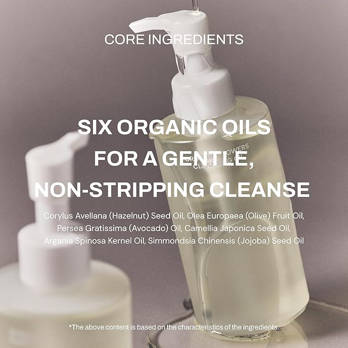 Whamisa Organic Flowers Cleansing Oil, Face Cleanser, Fermented Ingredient-Rich Makeup Remover for Deep Cleansing, Pore Care, Gentle Rolling, Easy Clean, Korean Skin Care (260ml)