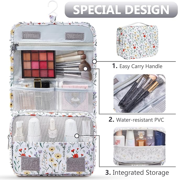 8 Set Packing Cubes for Travel, Anti-Tearing Suitcase Organizer for Luggage with Shoe & Hanging Toiletry Bag,Gifts for Women Mom,OlarHike Vacation Essentials & Accessories for Cruise Ship,Floras