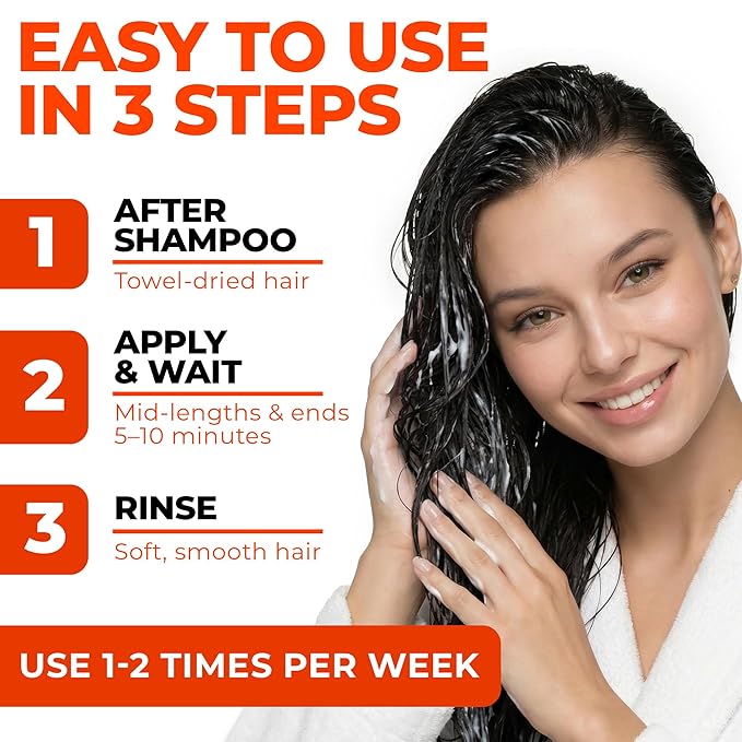 VAO Deep Conditioning Hair Mask for Damaged Hair – Intensive Hydrating Hair Treatment with Argan Oil, Shea Butter, Keratin, Hyaluronic Acid – Deep Conditioner for All Hair Types – 11.8 Fl Oz