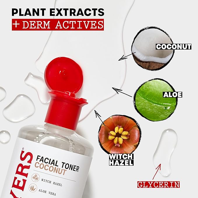 THAYERS Alcohol-Free, Hydrating Coconut Water Witch Hazel Facial Toner with Aloe Vera Formula, Vegan, Dermatologist Tested and Recommended, 12 Oz (Packaging May Vary)