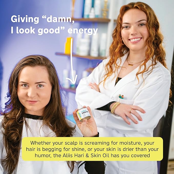 ALIIS Juveniis Hair + Skin Oil – Multi-Use Lightweight Oil for Scalp, Hair & Body – Hydrates, Softens & Restores Moisture - Fast Absorbing, Non-Greasy Finish, Frizz Control & Shine