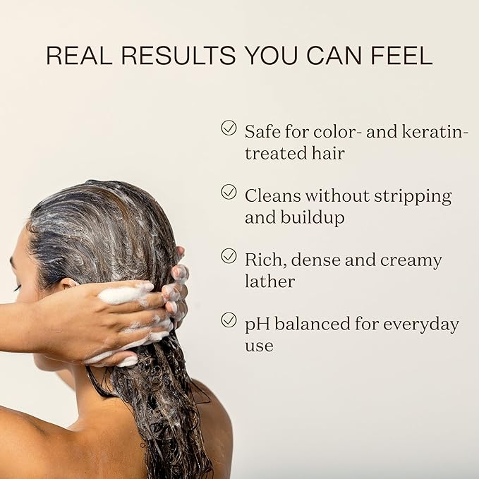 Ingreendients Natural Shampoo With Organic Ingredients - Sulfate Free, Color Safe, Non Toxic With Tea Tree Oil & Apple Cider Vinegar, Vegan, Gluten Free, pH Balanced