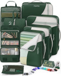 8 Set Packing Cubes for Travel,Christmas Gifts for Women Mom,Anti-Tearing Suitcase Organizer for Luggage with Shoe &Toiletry Bag,OlarHike Vacation Essentials & Accessories for Cruise Ship,Dark Green