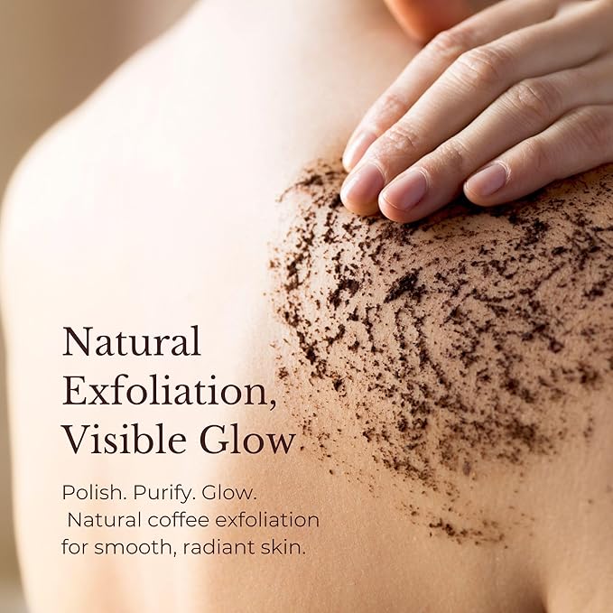 JUARA Invigorating Coffee Scrub - Exfoliating Body Scrub with Sumatra Coffee Beans & Rice Protein - Sulfate-Free Body Exfoliator for Smooth Skin, Indonesian Jamu Formula, 8 oz