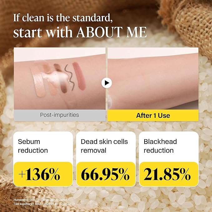 About Me Rice Makgeolli Cleansing Oil – Korean Makeup Remover Cleanser for Sensitive Skin – Daily Makeup Removal with Rice Bran Oil – Korean Skin Care – 6.59oz, 195ml