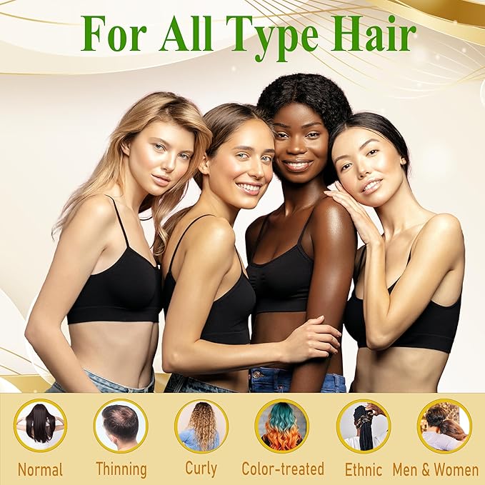 Hair Growth Oil Serum - Lightweight Hair Oil with Biotin,Castor & Rosemary for Thinning Hair - Visibly Thickening Treatment to Reduce Shedding,Hair Frizzy & Nourish Scalp - For Women & Men,60ml