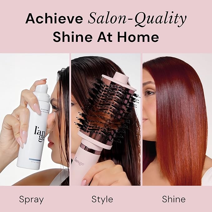 L'ANGE HAIR Glass Hair Thermal Blowout Primer | Heat Protectant Spray for Frizz Control & Shine | Blow Dry Support Styling Mist | For All Hair Types | 5 fl oz