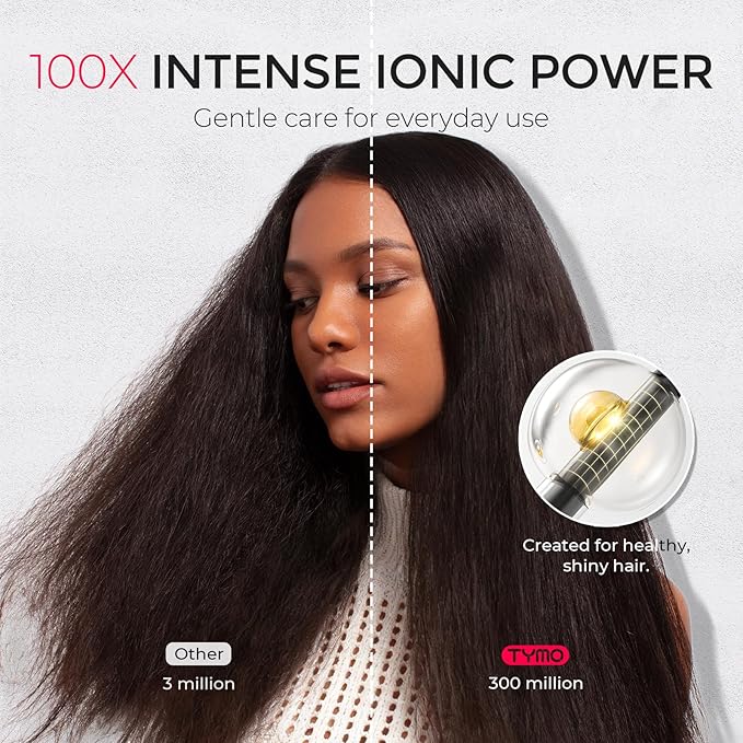 TYMO Diffuser Hair Dryer Blow Dryer - 300 Million Ionic Hairdryer with Diffuser & Comb Attachment for Curly Hair, Professional Blowdryer for Women, Cool Air Button, Small Travel Lightweight, Black