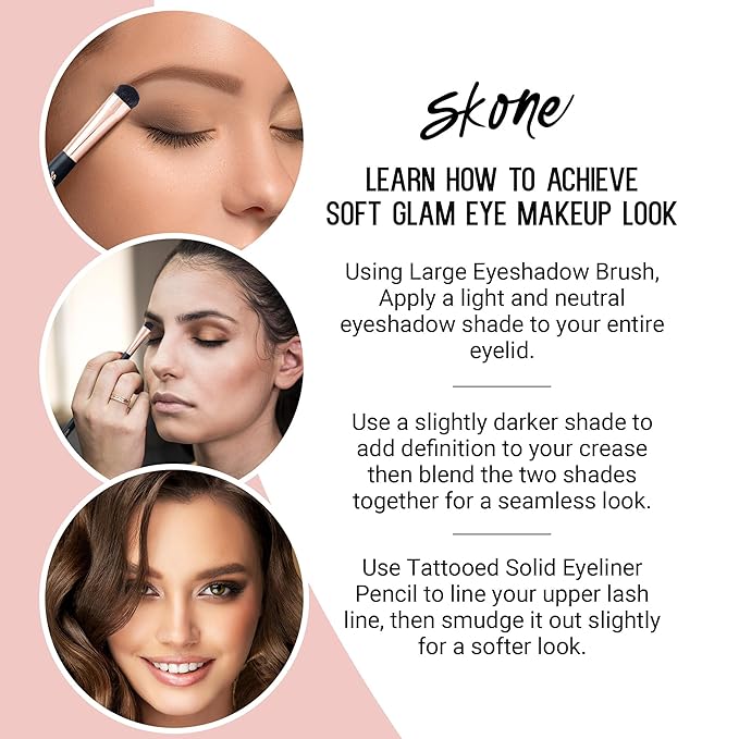 Skone Cosmetics | Professional Grade Makeup Brush | Eye Shadow | Eyebrows | Primer | Smudger | Nylon Brush (Large Shadow Brush)