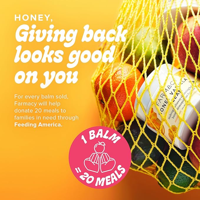 Farmacy Makeup Remover Cleansing Balm - Honey Vanilla Waterproof Makeup Remover Balm + Oil Cleanser for Face - Gently Melts Make Up + SPF - Hydrates + Softens Skin with Honey + Papaya (100ml)