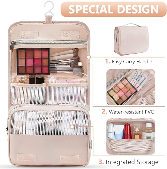 10 Set/8 Set Packing Cubes for Travel, Gifts for Women Mom,Anti-Tearing Suitcase Organizer for Luggage with Shoe & Hanging Toiletry Bag,OlarHike Vacation Essentials & Accessories for Cruise Ship,Cream