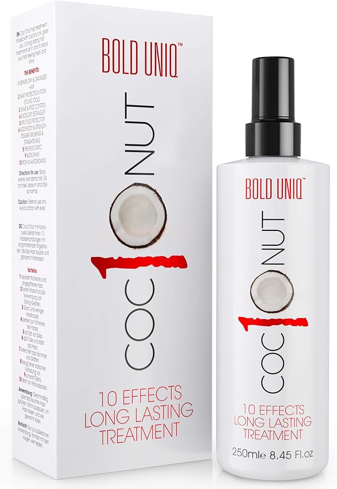Coconut Thermal Protection Spray - Prevents Frizz and Split Ends for All Hair Types - Heat Defense Up To 450ºF - 8.45fl.oz