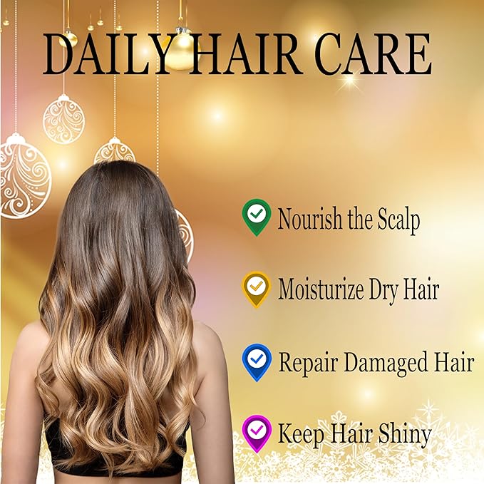 Hair Growth Oil Serum - Lightweight Hair Oil with Biotin,Castor & Rosemary for Thinning Hair - Visibly Thickening Treatment to Reduce Shedding,Hair Frizzy & Nourish Scalp - For Women & Men,60ml