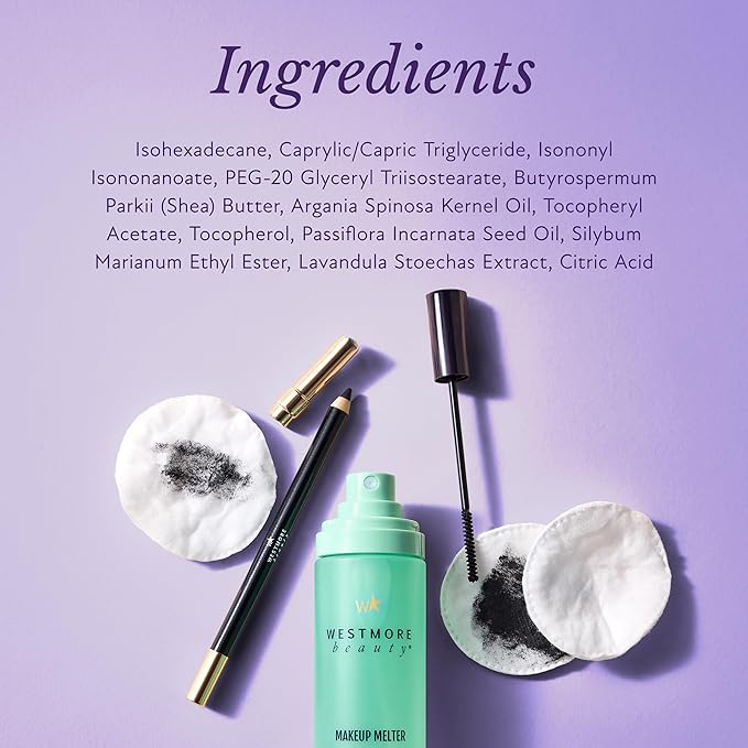 Westmore Beauty Makeup Melter - Makeup Remover Oil Cleanser, Skin Replenishing Cleansing Oil Mist & Face Cleanser 1.7 OZ