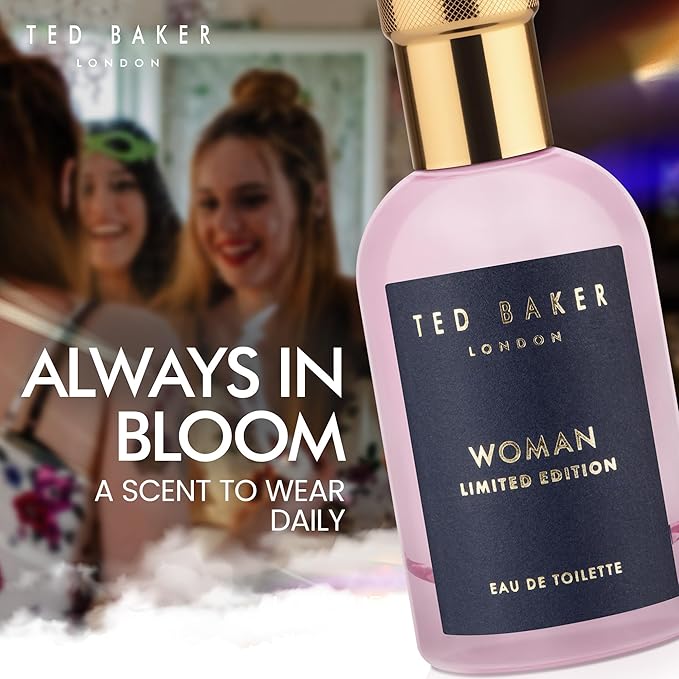 Ted Baker Woman Limited Edition EDT, Delicate and Fresh Scent, Blends of Soft Lily and Delicate Jasmine, Finishing Notes of Amber and Creamy Sandalwood, 3.38 fl oz