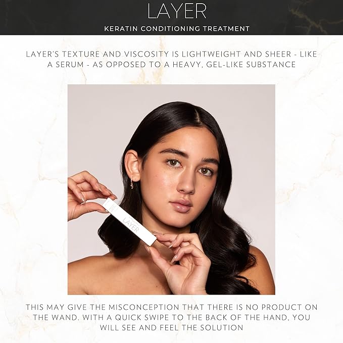 Sarah Maxwell Beauty - LAYER Keratin Conditioning Treatment, Eyelash & Brow Serum, Cruelty-Free – Hydrating Clear Mascara & Brow Gel, Clean Beauty Lash Treatments (0.17 fl oz | 5 mL)