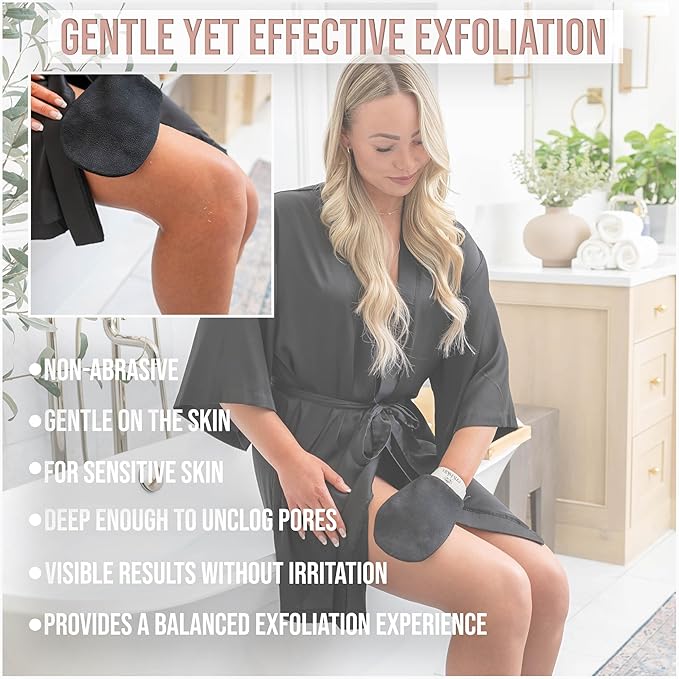 Enviskin Dermaglow Deep Exfoliating Gloves- Black