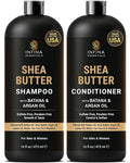 Shea Butter Shampoo & Conditioner Set | 16 fl oz Each | with Batana Oil & Argan Oil | Moisturizing, Strengthening & Frizz Control Formula | Supports Hair Growth & Adds Thickness