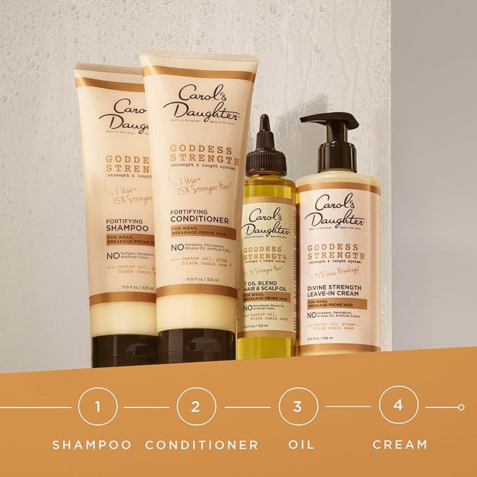 Carol's Daughter Goddess Strength 7 Oil Blend Scalp and Hair Oil for Waves, Coils and Curls, Hair Treatment with Castor Oil, 4.2 Fl Oz