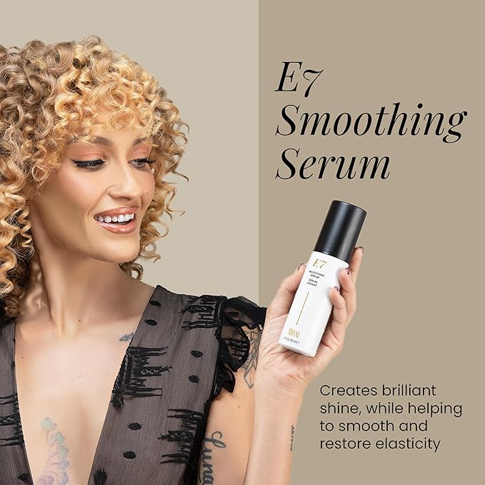 ALOXXI E7 Smoothing Serum, Lightweight Hair Serum with 7 Essential Oils, Smoothes, Strengthens & Adds Shine, for All Hair Types, 3.4 Fl Oz