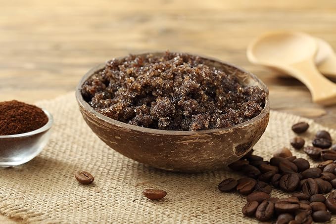 Pure Body Naturals Arabica Coffee Body Scrub Exfoliator - Loaded with Caffeine for Cellulite and Stretch Marks | Exfoliating Skin on Face, Hand, Foot, Butt - Coffee Scrub for Women, 12 Ounce