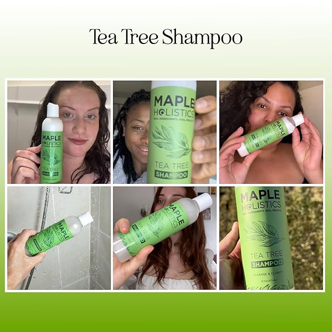 Clarifying Shampoo for Build Up & Oily Hair - Tea Tree Shampoo for Men and Women with Rosemary Essential Oil for Oily Hair and Scalp - Color Safe Vegan Sulfate Silicone & Paraben Free (16 Fl Oz)
