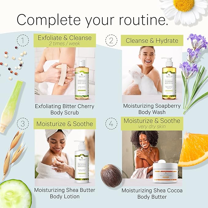 Tree to Tub Unscented Shea Butter Body Lotion for Dry Skin Fragrance Free Sensitive Skin Lotion for Women & Men - Shea Butter Hand Cream for Dry Cracked Hands Moisturizing Sensitive Skin Hand Lotion