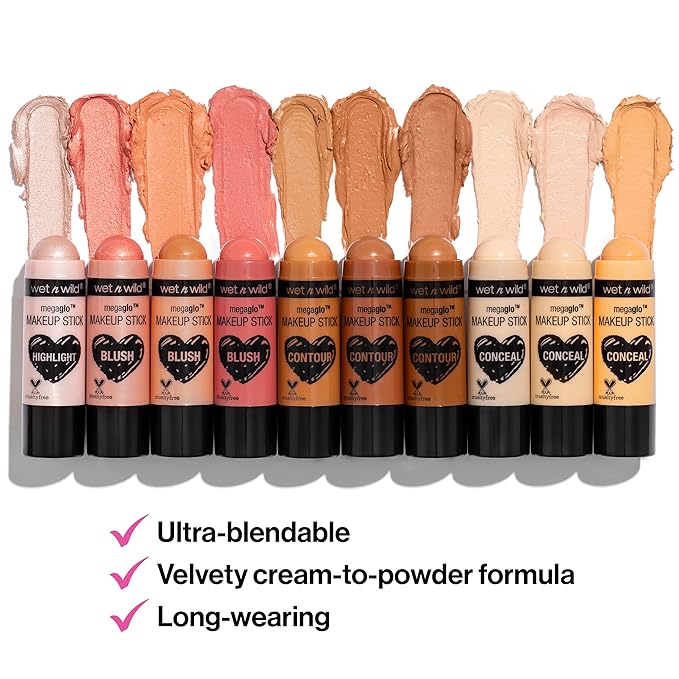 wet n wild MegaGlo Makeup Stick, Buildable Color, Versatile Use, Cruelty-Free & Vegan - Where's Walnut?