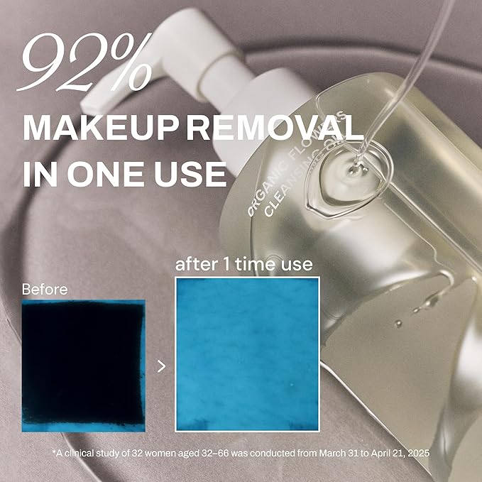 Whamisa Organic Flowers Cleansing Oil, Face Cleanser, Fermented Ingredient-Rich Makeup Remover for Deep Cleansing, Pore Care, Gentle Rolling, Easy Clean, Korean Skin Care (260ml)