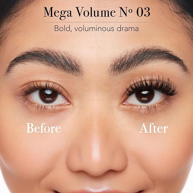 Pro Lash Professionally Styled - Soft and Comfortable Eyelash | Natural Look Eyelashes with ProLock Adhesive System - Lasts up to 10 Days | 3 Sets - Mega Volume No. 3