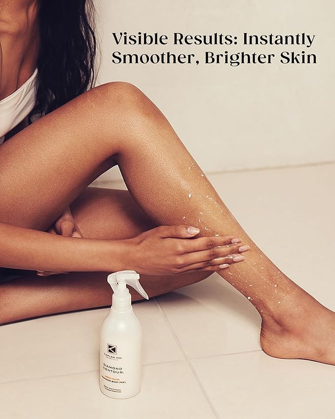 KAPLAN MD Diamond Contour Insta-Glow Gommage Body Peel – Body Exfoliator & Skin Peel with Glycolic Acid, Pineapple Ceramides & Crushed Diamonds - Exfoliating for Smooth, Radiant Skin, 10.14 fl oz