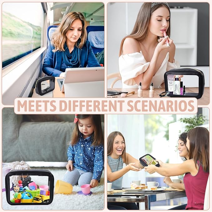 YOPCDJ 5PCS Diaper Bag Organizer Pouch Set, TSA Approved Toiletry Bag，Clear Waterproof TPU Makeup Bag Set Travel Organizer Bags for Women and Kids