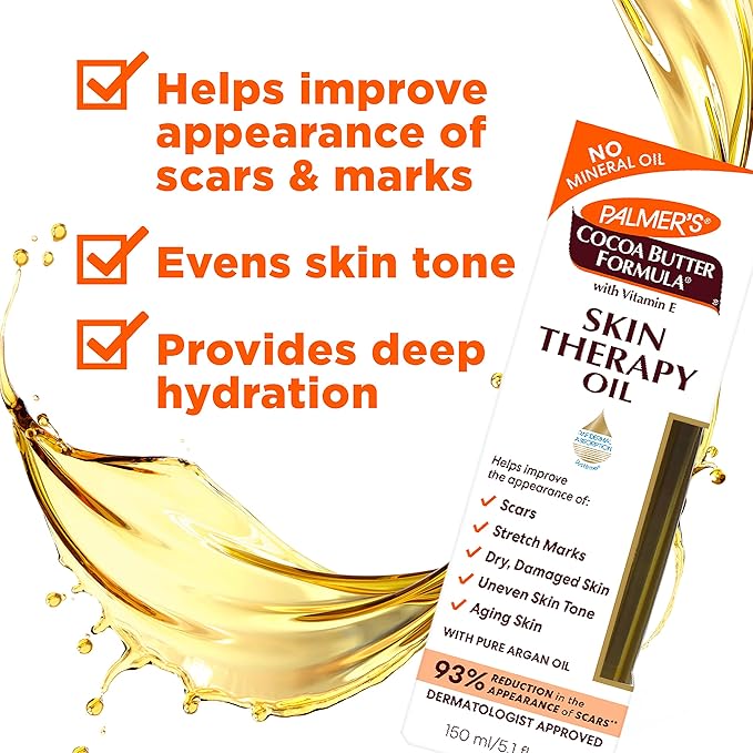 Palmer's Stretch Mark Care Body Lotion + Body Oil Bundle, Cocoa Butter Formula with Vitamin E Skin Care for Pregnant Women, Includes 1 Massage Oil (5.1 fl oz) and 1 Massage Lotion (8.5 fl oz)