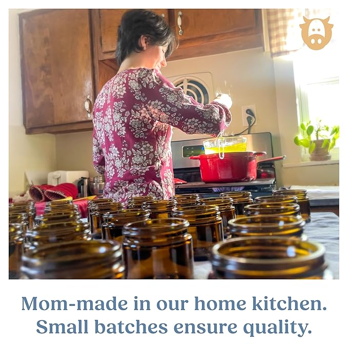 Organic Beef Tallow Balm with Rosehip Oil | Unscented 1 oz – Hand Made in USA 100% Grass-Fed Beef Tallow Moisturizer for Face & Body, Baby, Eczema, Acne-Prone & Sensitive Skin