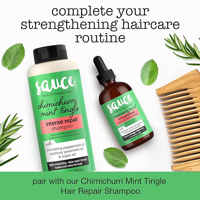 SAUCE BEAUTY Hair Oil, Rosemary Mint with Biotin (3 Fl Oz) Helps Promote Hair Growth & Rejuvenation, Scalp Oil for Thicker, Stronger Hair, No Parabens