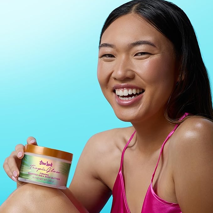 Tree Hut Tropic Glow Whipped Shea Body Butter, Long-Lasting Hydration for Soft, Smooth Skin, Lightweight Moisturizer, 8.4 fl oz