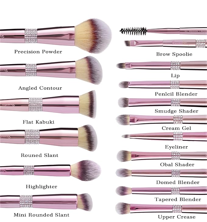 Bueart Design 16Pcs Makeup Brushes Set with Elegant Design Holder Case,Premium Ultra Soft Professional Make up Brushes for Foundation,Blush,Powder,Highlighter,Contour,Eyeshadow